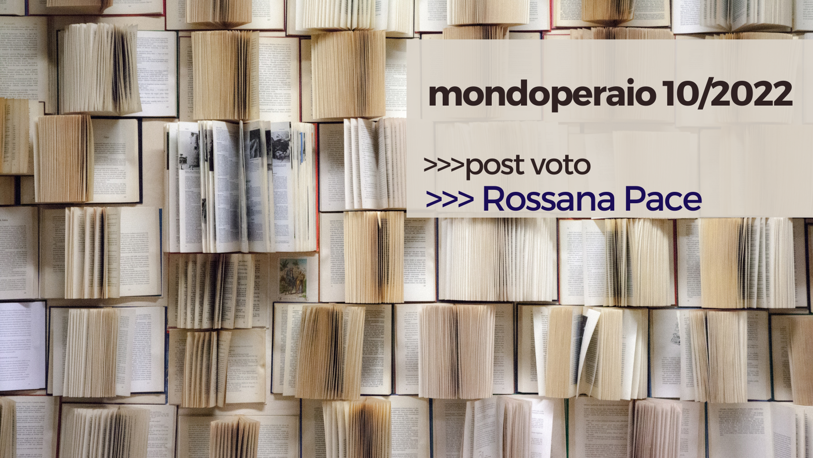 Élections 2022 – Si les problèmes trouvent une réponse avec l’idéologie de Rossana Pace – mondoperaio
